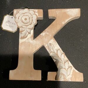 PURVA  - 2 Wooden Monogram Letters. S & K ONLY. with Natural Finish